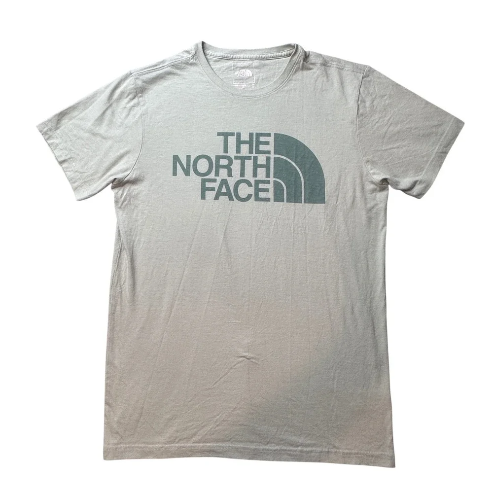 The North Face T-Shirt Mens Medium Green Half Dome Logo Short Sleeve Tri-Blend